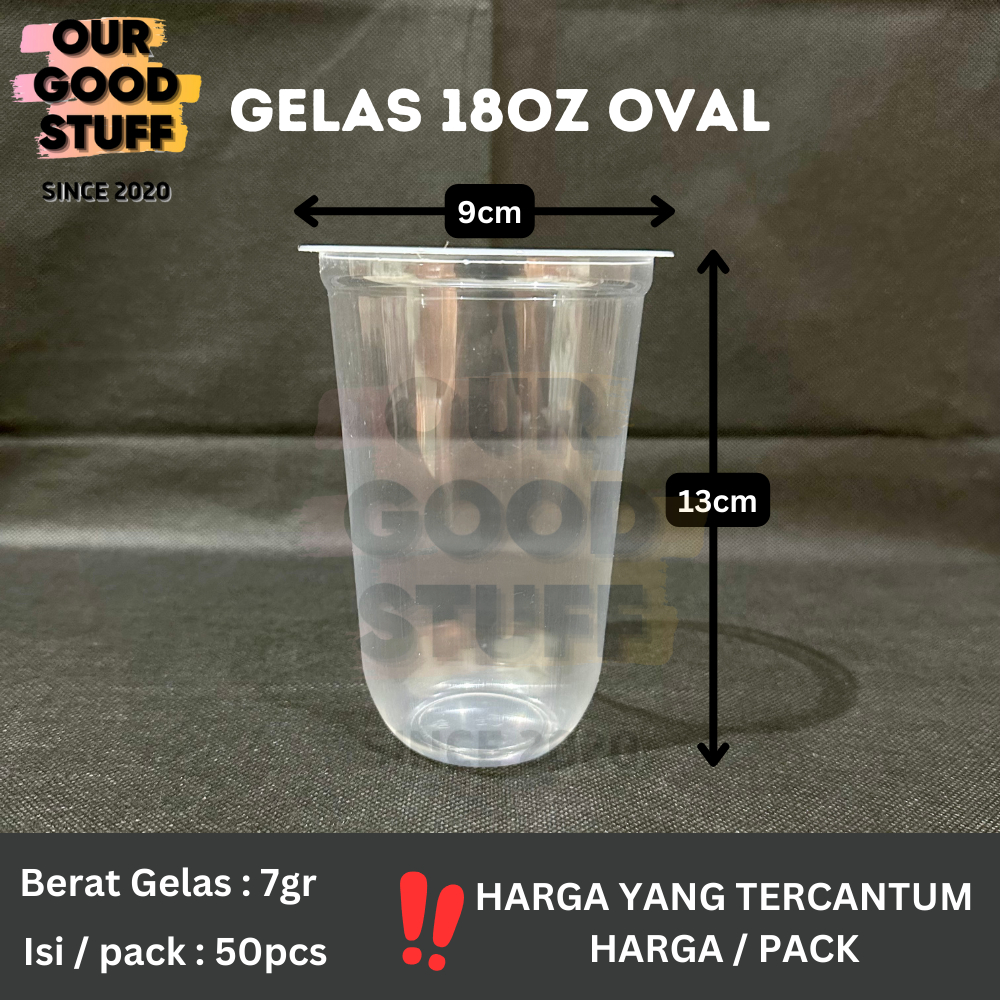 Jual Gelas Plastik Atcco 18OZ 22OZ Oval / Gelas Atcco Bening Oval 18oz ...