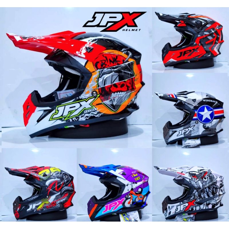 Jual HELM FULL FACE JPX CROSS FOX1 MOTIP L/SOLID ORIGINAL HELM | Shopee ...