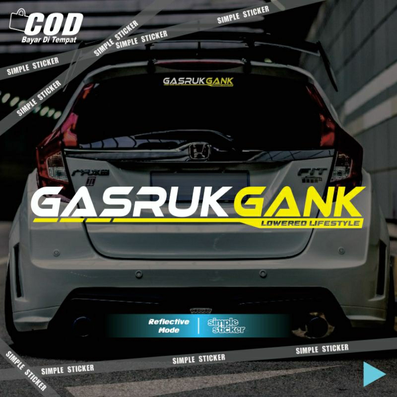 Jual sticker gasruk gank | sticker kaca mobil | sticker cutting ...