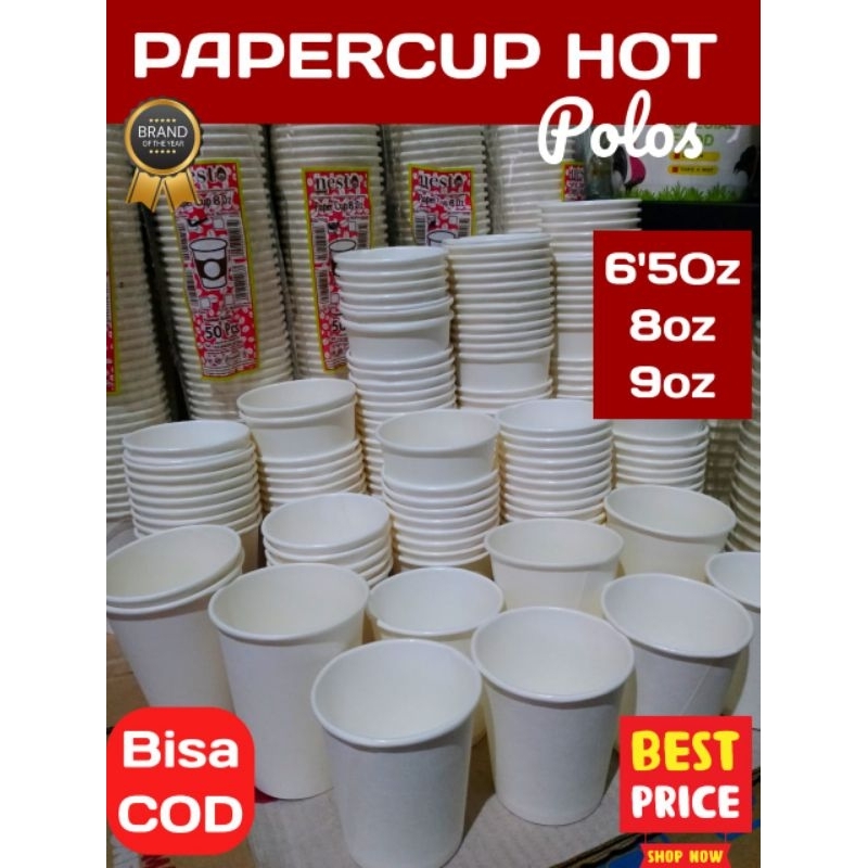 Jual Paper Cup Polos Putih Papper Peper Tempat Gelas Cangkir Mug Cup ...