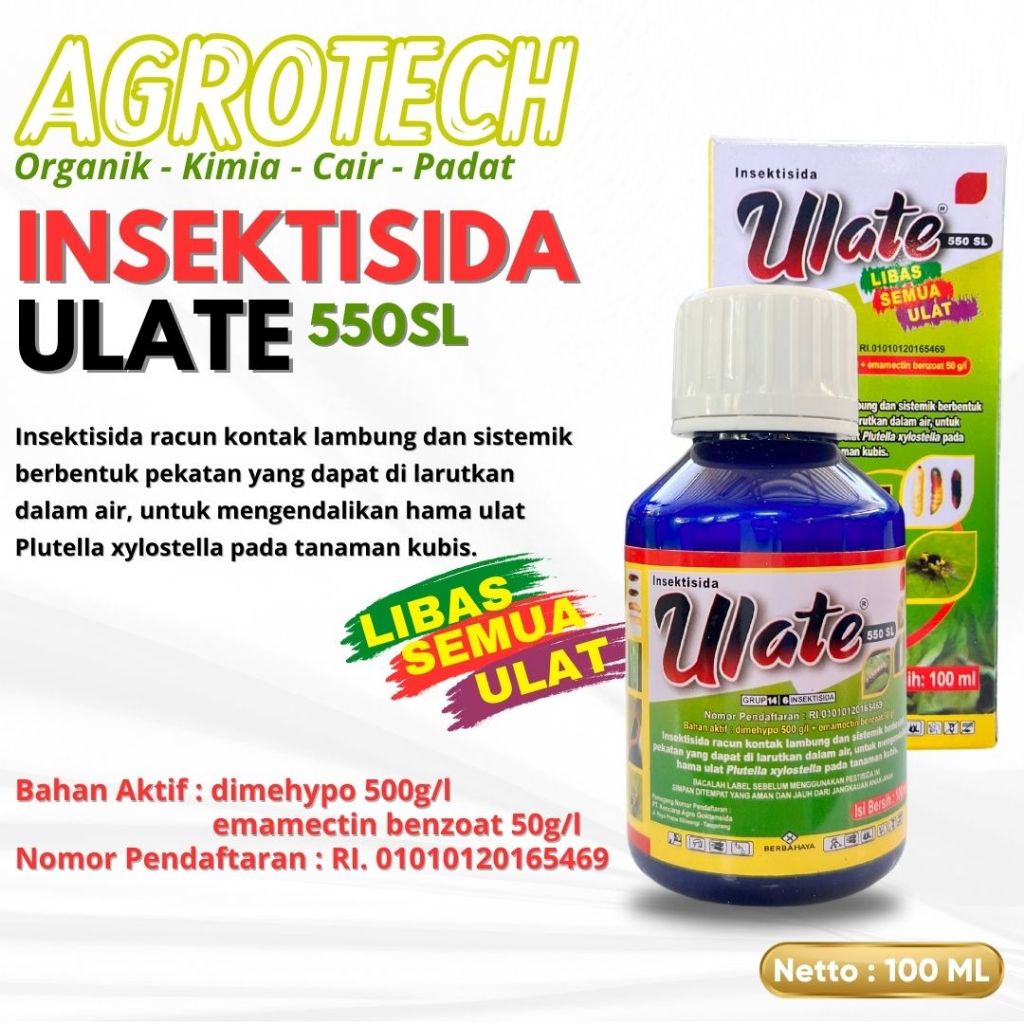 Jual ULATE 550SL 100ml Insektisida Sistemik Mengatasi Segala Hama Ulat ...