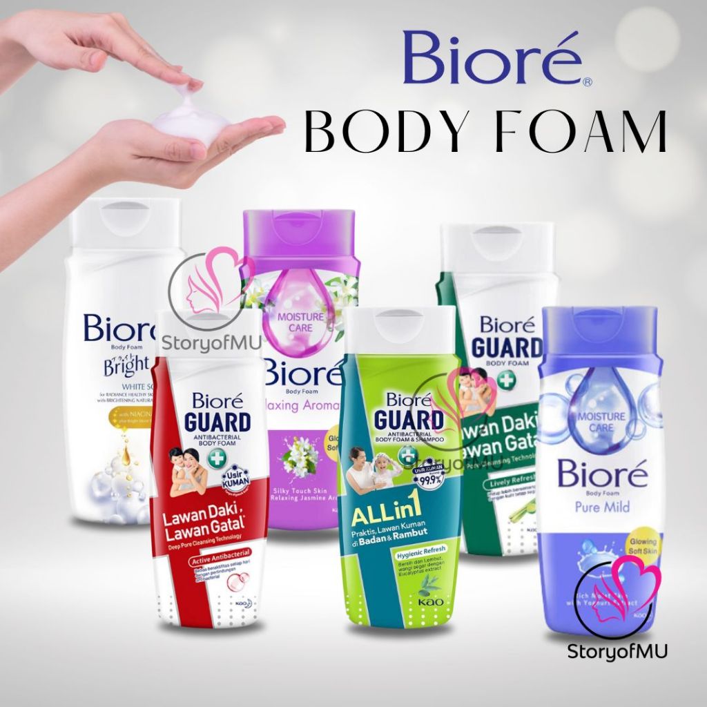 Jual StoryofMU - BIORE Body Foam Botol 100ml - Sabun Mandi | Cair ...