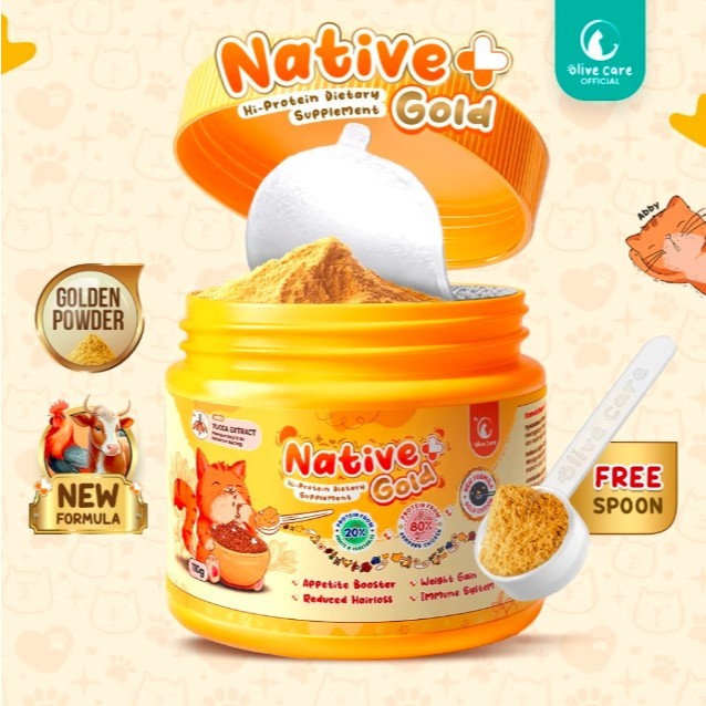 Jual Vitamin NATIVE Olive Care Vitamin Kucing NATIVE+ GOLD Protein ...