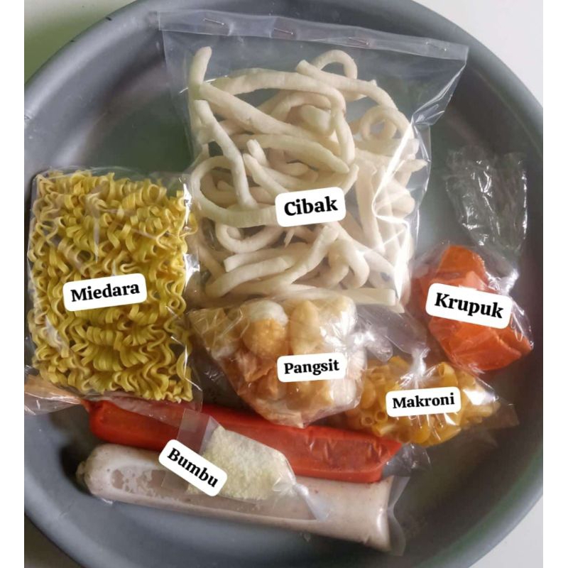 Jual seblak cibak instan komplit tinggal masak, sudah termasuk bumbu ...