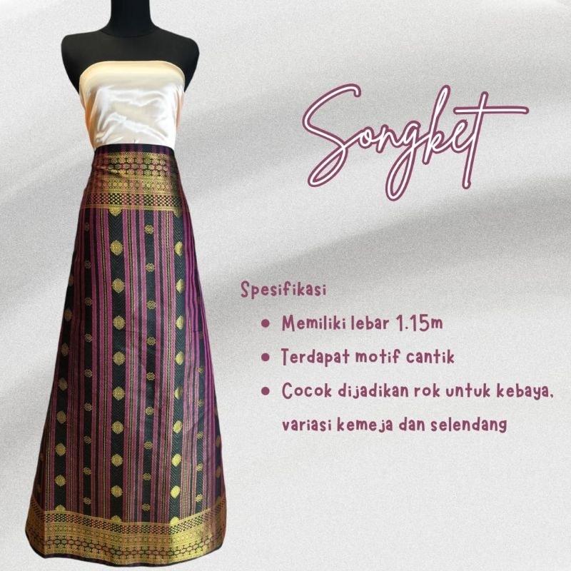 Jual BEST SELLER! Kain songket premium, bahan rok songket, bahan rok ...