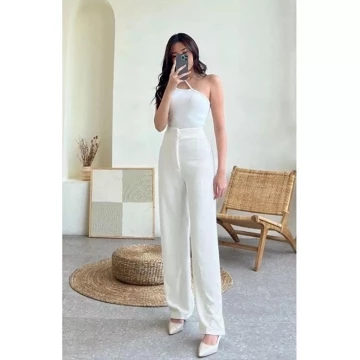 Cozie Pants Long Cullote Basic Rib Knit Celana Kulot Wanita Highwaist Rib Knit Premium