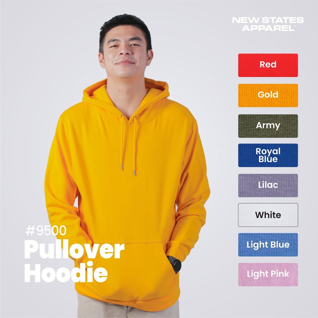 NEW STATES APPAREL Jaket Polos Pria dan Wanita Hoodie Pullover Warna Terang  S-2XL -9500