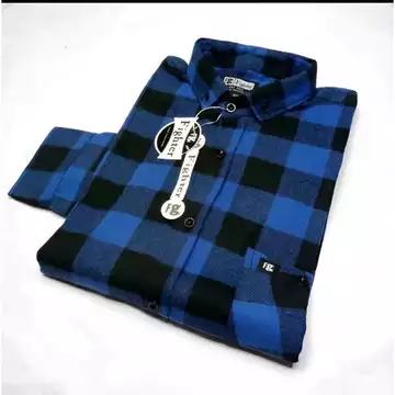 Kemeja Flanel Pria Catur Merah Lengan Panjang
