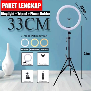 Ring Light 26Cm 33Cm Lampu Selfiebcxb 260 Tripod 2.1