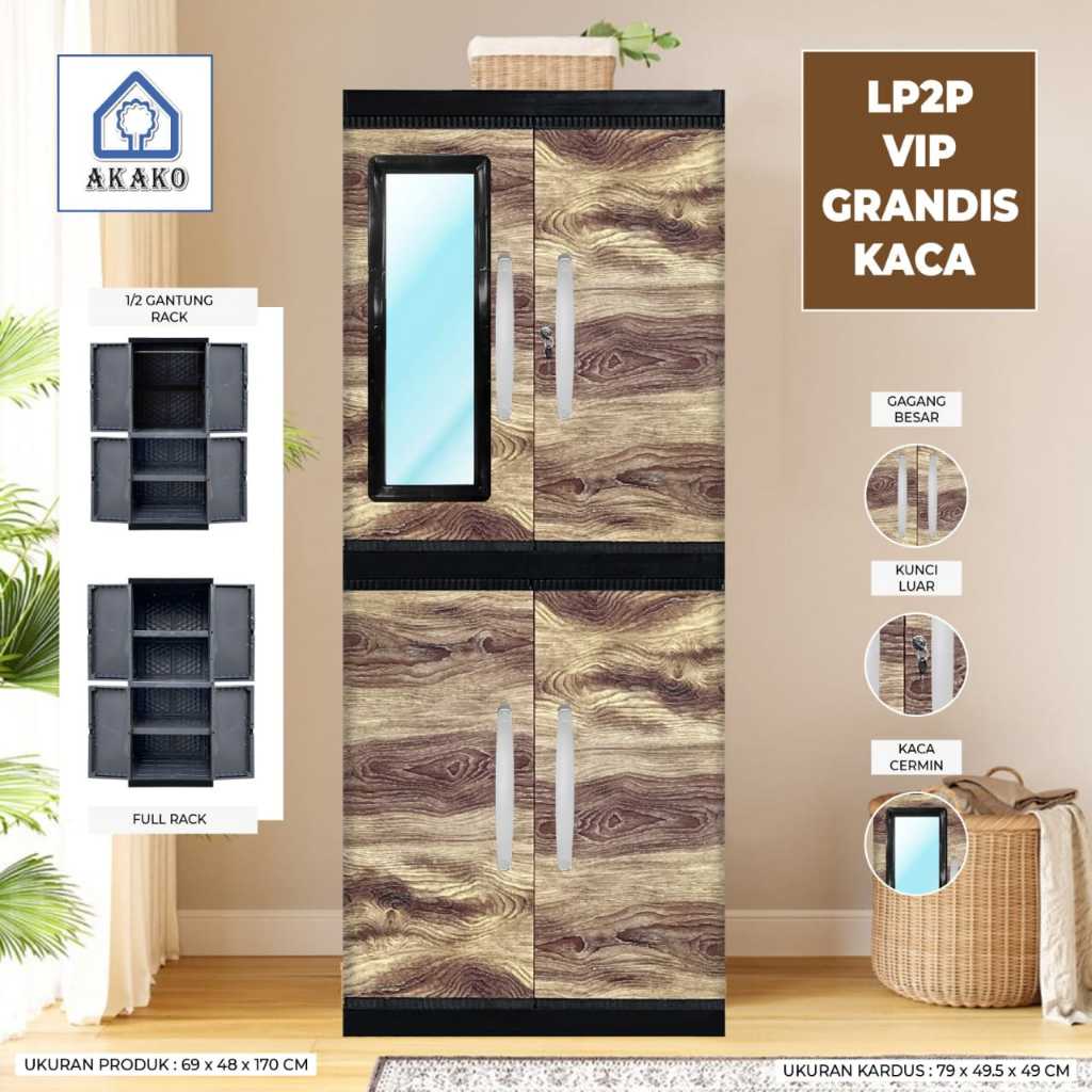 Jual AKAKO - LEMARI PLASTIK JUMBO VIP FULL RAK KACA KUNCI MIRIP NAIBA ...