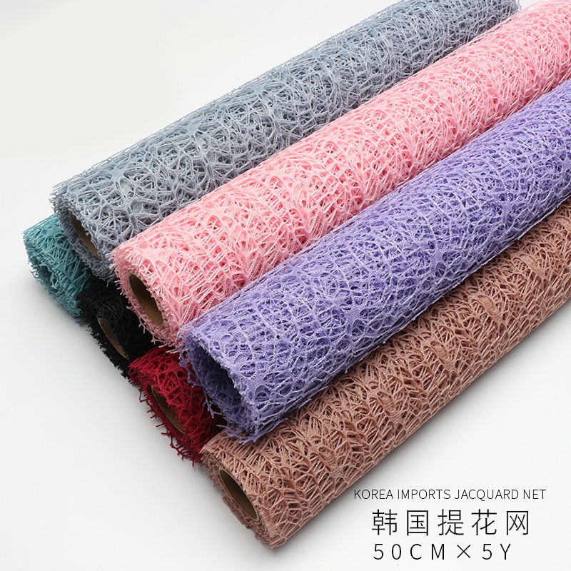 Jual [+- 1 Meter] Korean Hollow-Carved Design Flower Wrapping Mesh ...