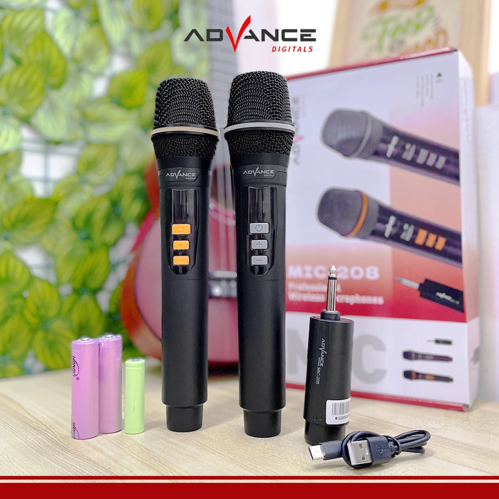 Jual ADVANCE MIC-208/MIC-207 Professional Double Mikrofon Bluetooth ...