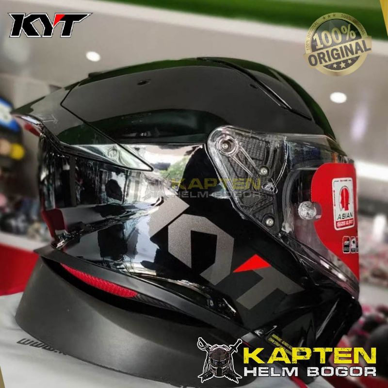 HELM KYT R2R BLACK GLOSSY /WHITE/BLACK DOFF- HELM FULL FACE KYT DOUBLE VISOR