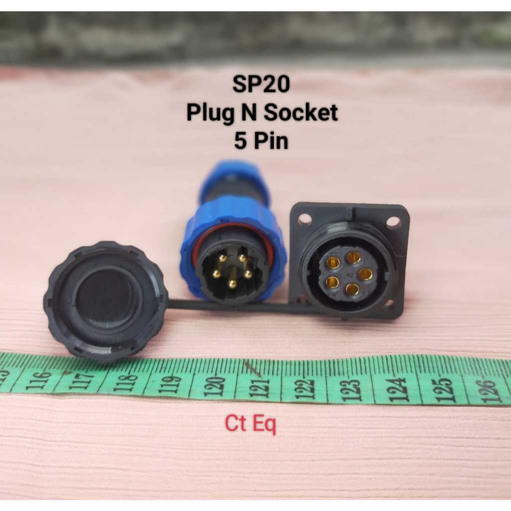 Jual Konektor SP20 5 Pin Plug n Socket IP68 Panel Mount konektor Steker ...
