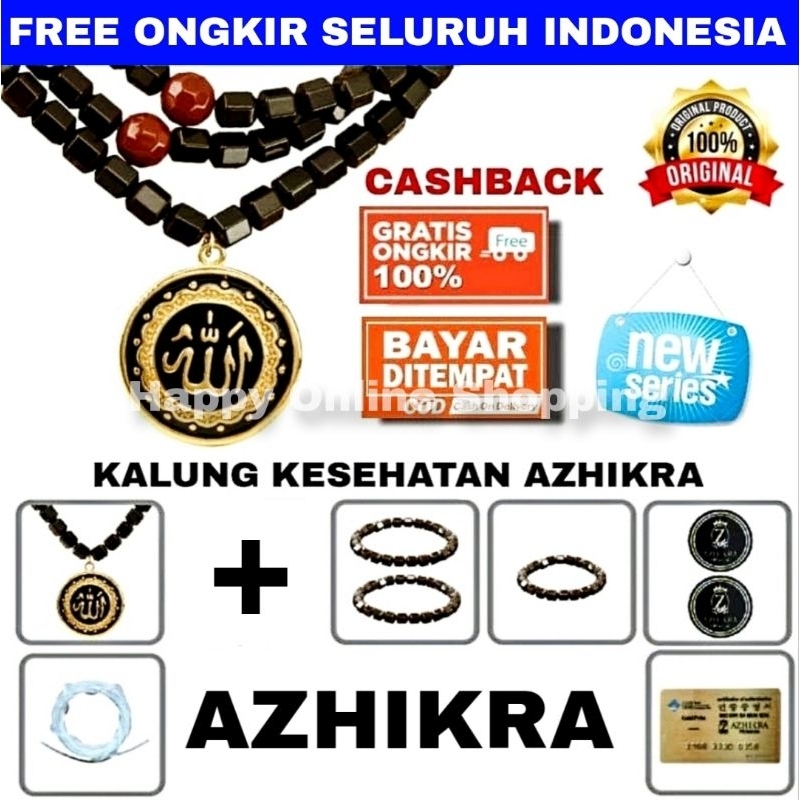 AZHIKRA Kalung Kesehatan Terapi Dan Tasbih - Melancarkan Aliran Darah