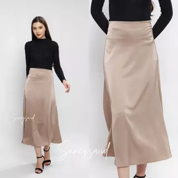 Luna Satin Silk Skirt Rok Wanita Satin Korean Maxi Skirt Rok Panjang Satin Rok Korean Style Rok
