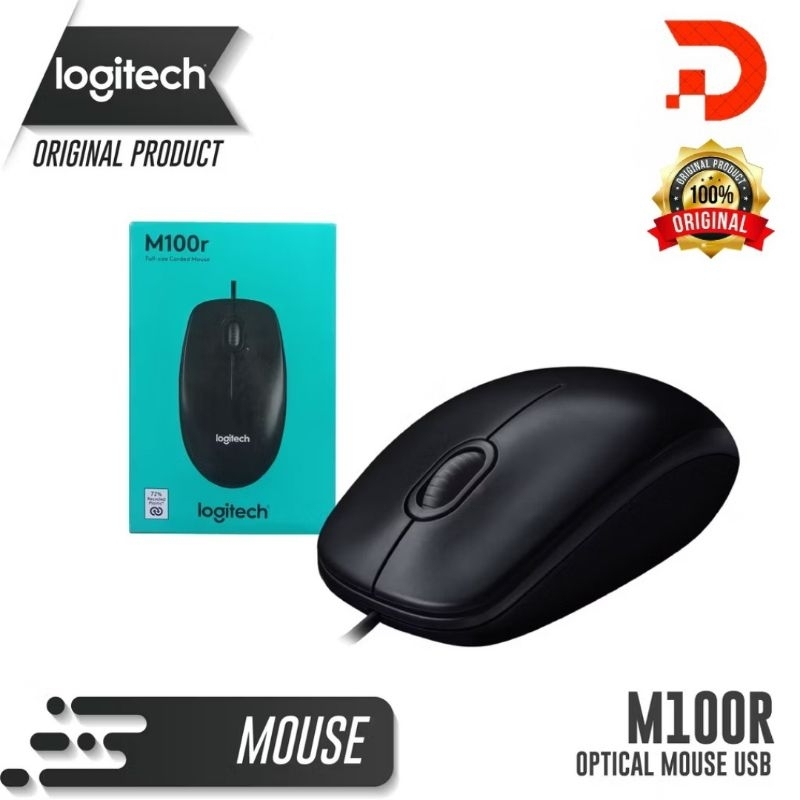 Jual Mouse Logitech M100 / M100r Wired Garansi 1 Tahun | Shopee Indonesia
