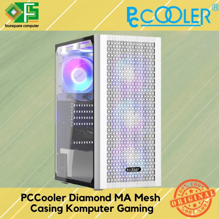 Jual PC Casing Gaming PCCooler Diamond MA100 Mesh White | Shopee Indonesia