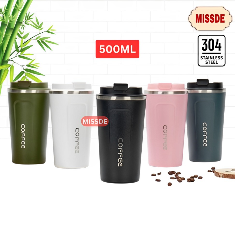 Jual TUMBLER COFFEE MUG 500ML STAINLESS STEEL / GELAS KOPI TAHAN PANAS