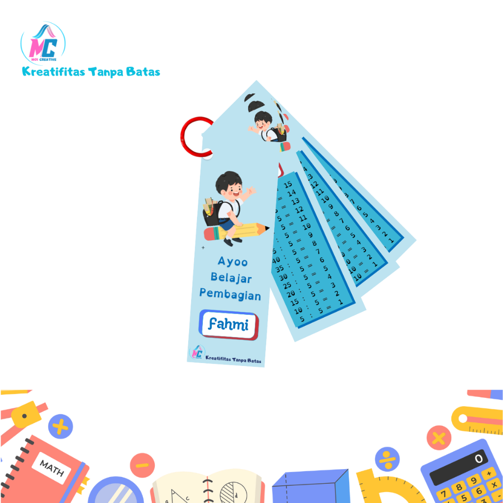 Jual Flashcard Premium Edukasi Anak Tabel Pembagian Dari Angka 115