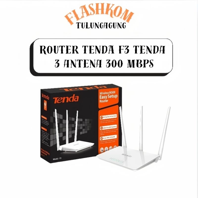 Jual Router TENDA F3 Tenda 3 antena 300 mbps | Shopee Indonesia