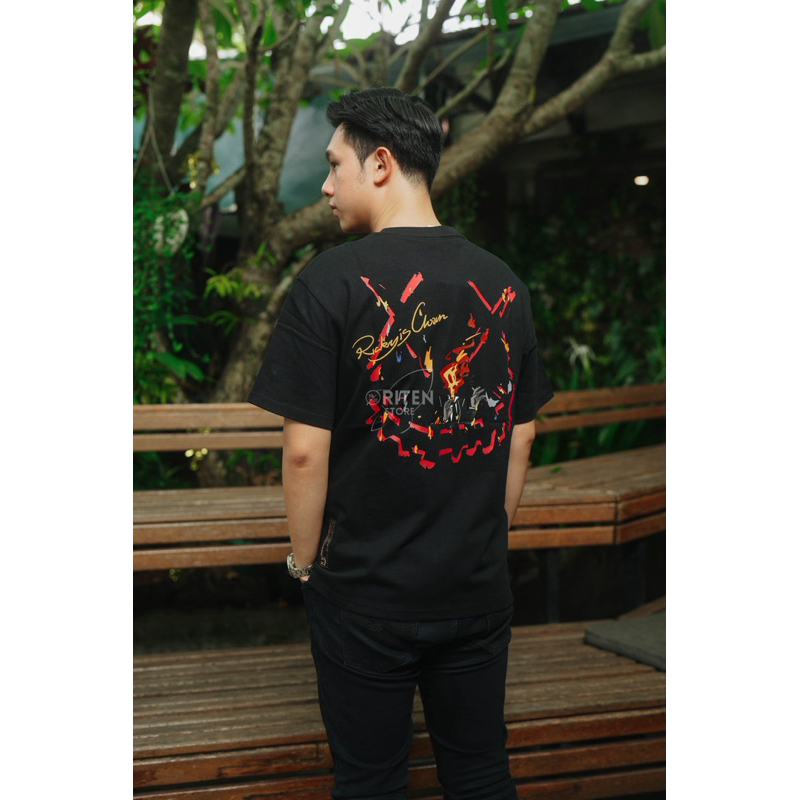 Jual Ricky Is Clown Flame Thug Smiley Tee Black Original / Baju Kaos ...