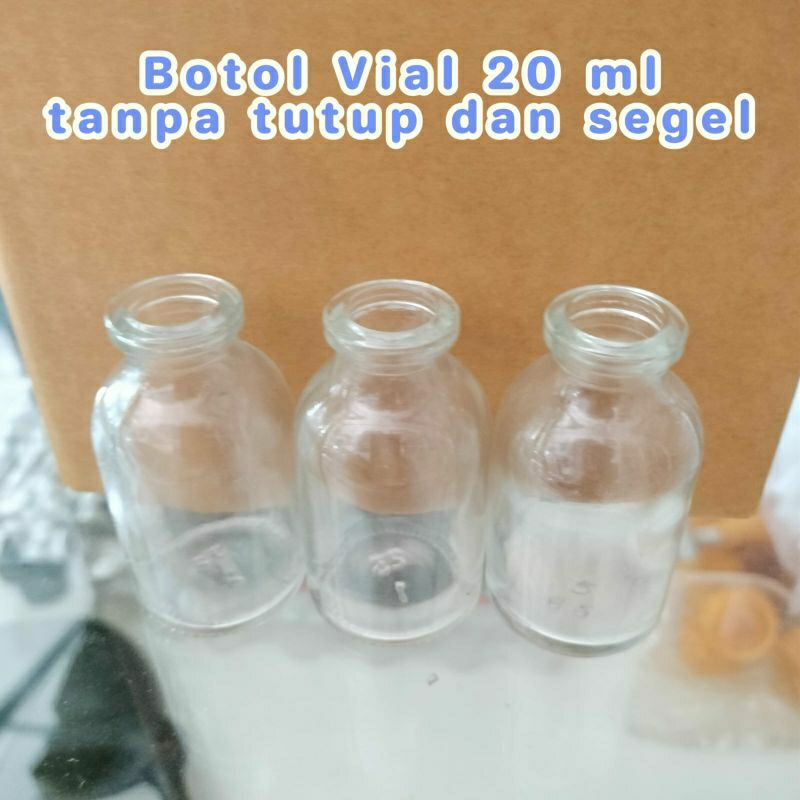 Jual Botol Vial Kaca 20 ml Tanpa Segel Dan tutup | Shopee Indonesia