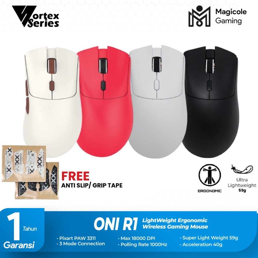 Jual VortexSeries ONI R1 LightWeight Ergonomic Wireless Gaming Mouse ...