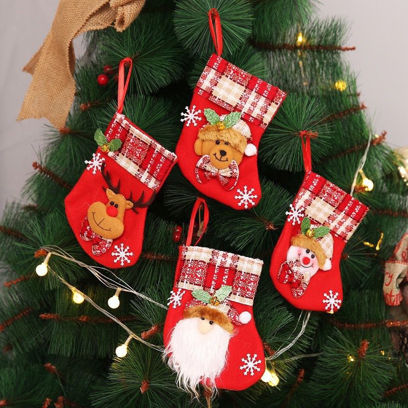 Jual HIASAN DEKORASI KAOS KAKI SANTA CLAUS MERRY CHRISTMAS CUTE