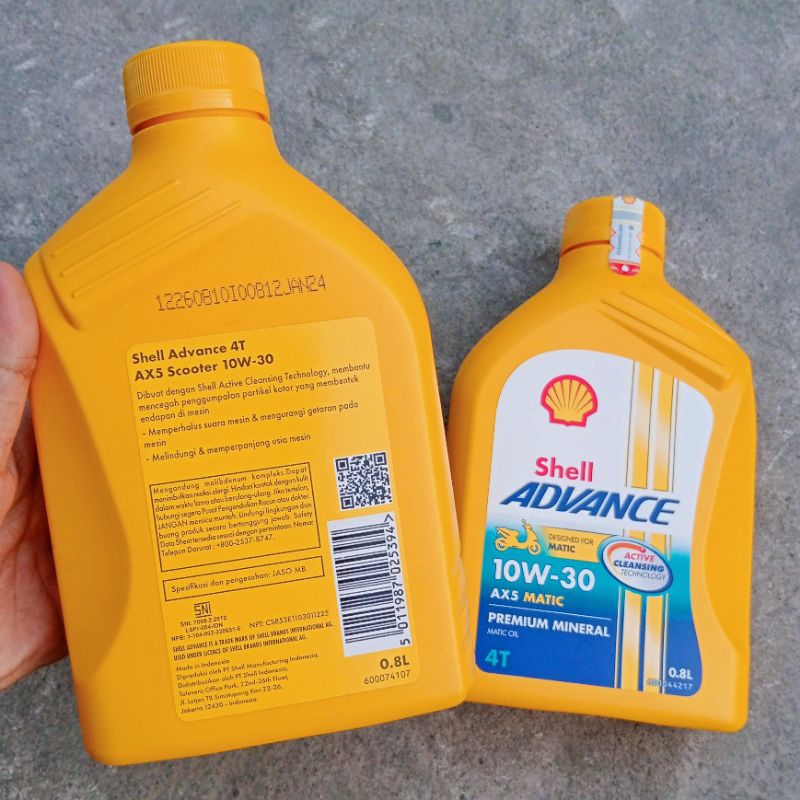 Jual OLI OIL MESIN 4T SHELL ADVANCE AX5 MATIC SCOOTER ( KUNING ) SAE ...