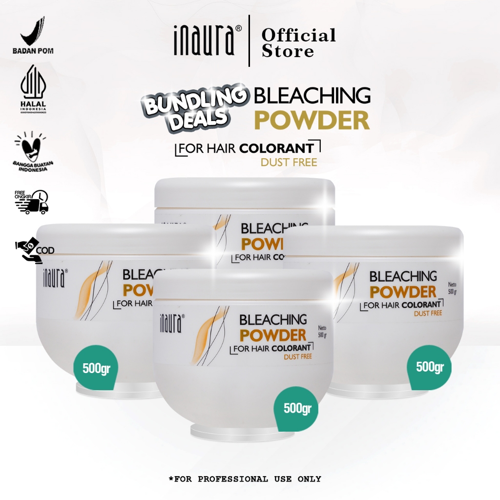 Jual Inaura Bundling Bleaching Powder 500ml 4 Pcs | Shopee Indonesia