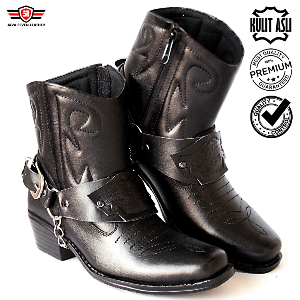 Jual CBR SIX Sepatu boot cowboy / Kulit sapi premium / Touring motoris ...
