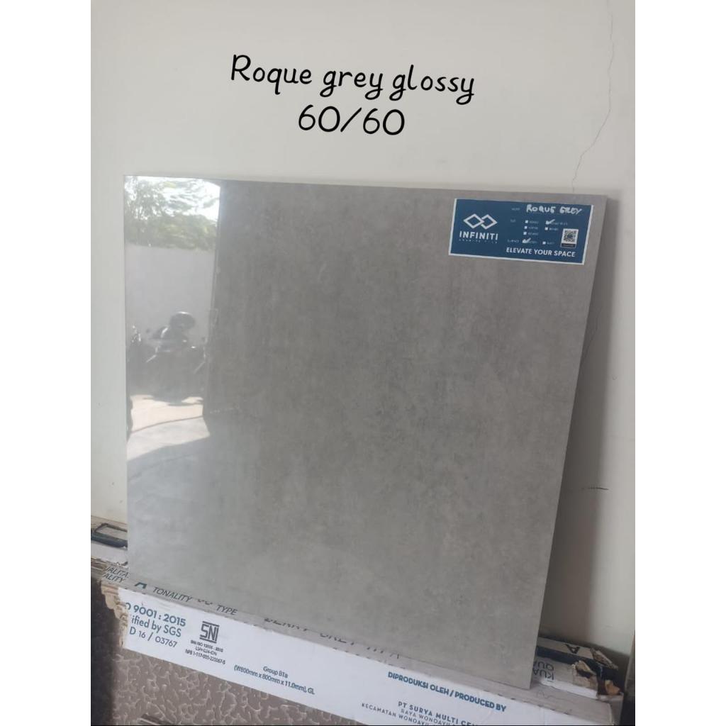 Jual Granit Infiniti Roque Grey Glossy 60x60 | Shopee Indonesia