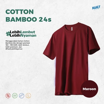 S XXL 3XL ANTI BAKTERI Kaos Polos Katun Bambu 24S Kaos Polos Cotton Bamboo