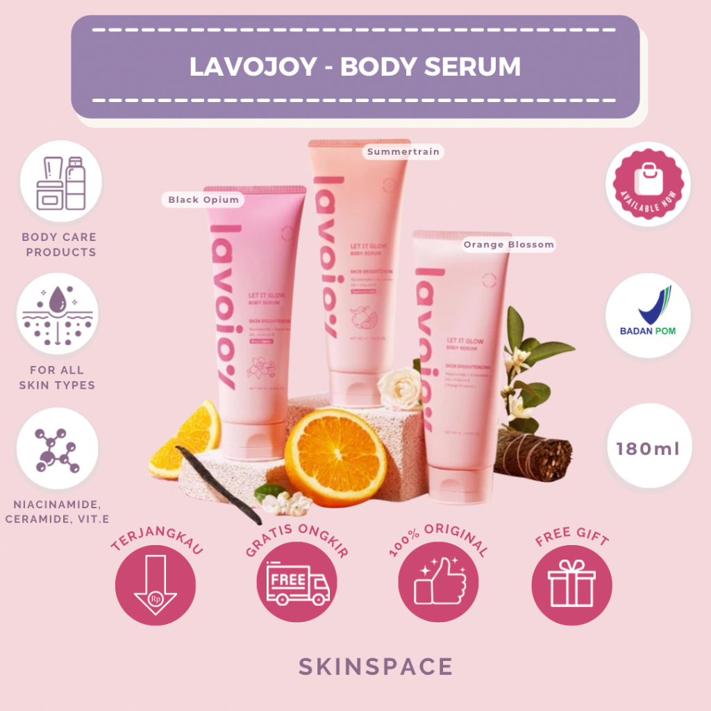 LAVOJOY Let It Glow Body Serum Skin Brightening Summertrain/ Black Opium/  Orange Blossom [ORI 100%]