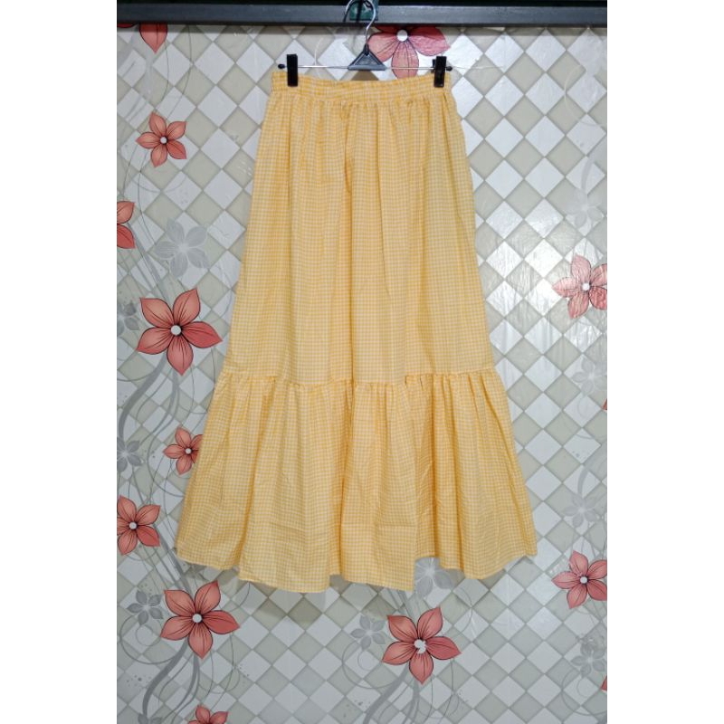 Jual Rok Serut Bahan Katun Kotak/Rok Remaja Terbaru /Kekinian | Shopee ...
