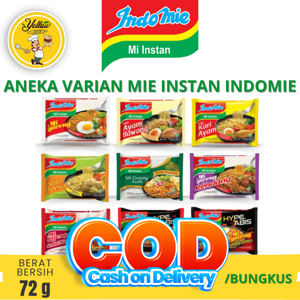 Jual INDOMIE VARIAN RASA / MIE INSTAN BUNGKUS 72GR /BUNGKUS | Shopee ...