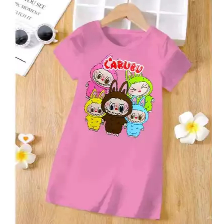 Jual Daster anak perempuan usia 2-13 tahun motif Labubu and Friends DTF ...