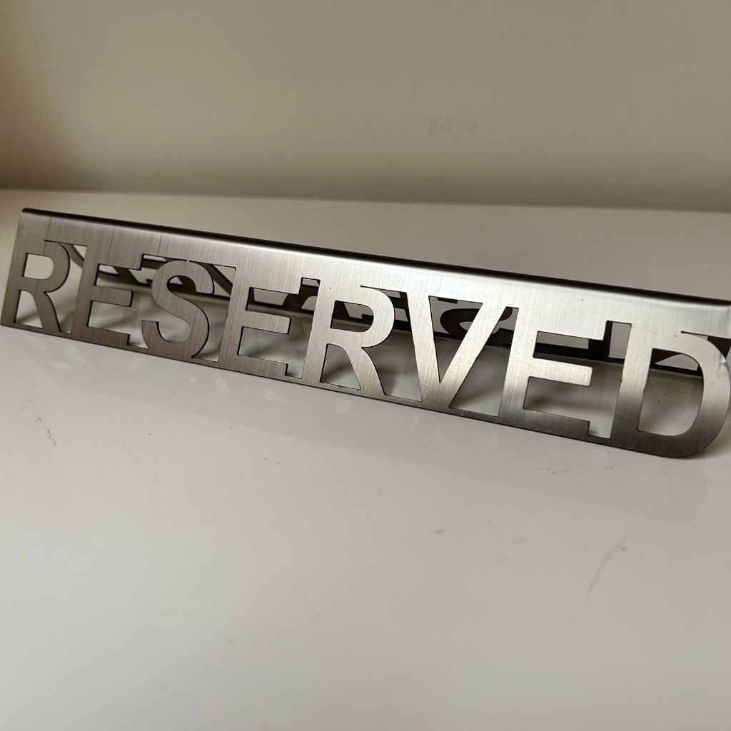 Jual Reserved Table Sign Bahan Stainlees Still atau Plat Besi | Tulisan ...