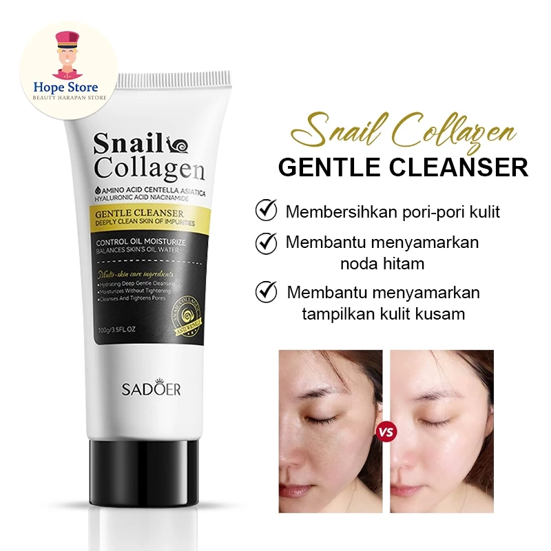 Sabun Muka Glowing - Sadoer Facial Cleanser Sabun Cuci Muka Cleanser Anti Aging Mencerahkan Wajah Kusam | AutoStock