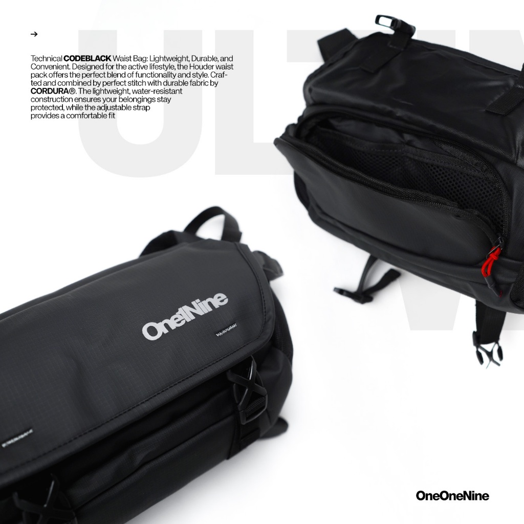 Jual Oneonenine Ksr Waistbag CodeBlack Series - Tas Pinggang | Shopee ...