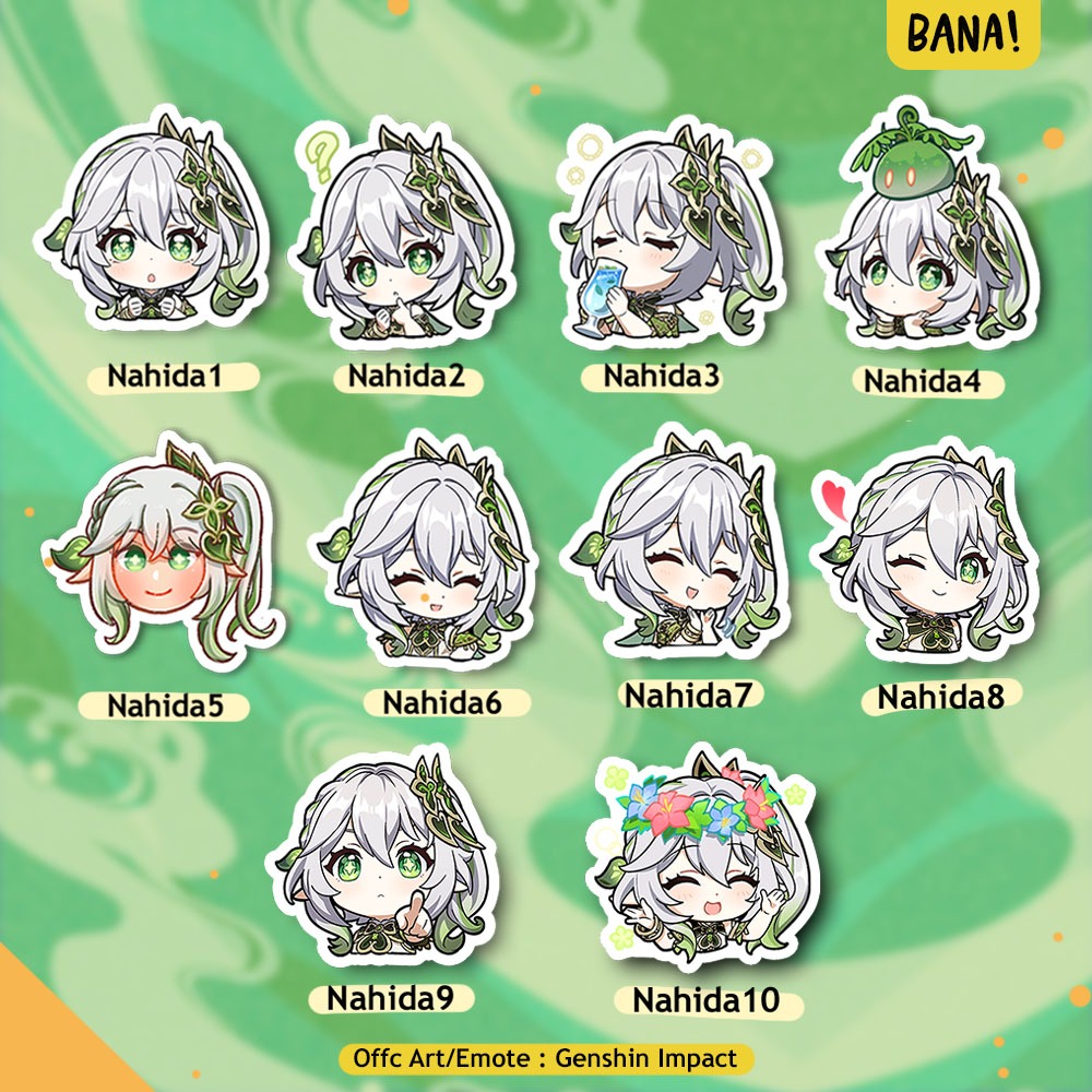 Jual Stiker NAHIDA Genshin Impact Stiker Anime Waterproof Bijian | BANA ...