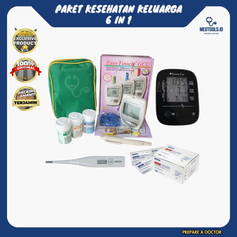 Jual Paket Lengkap Kesehatan Keluarga GCU Tensimeter Paket