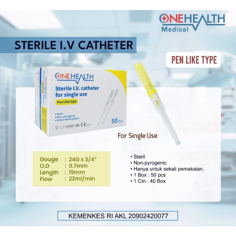 Jual IV Catheter OneHealth | Shopee Indonesia