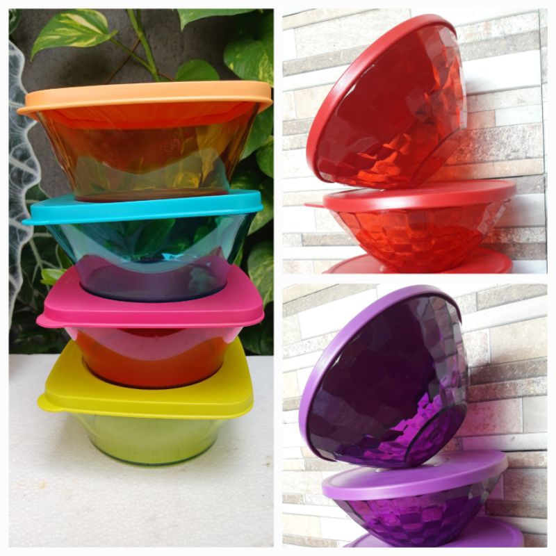Jual Clear bowl square tupperware / eleganzia bowl tupperware / prisma ...