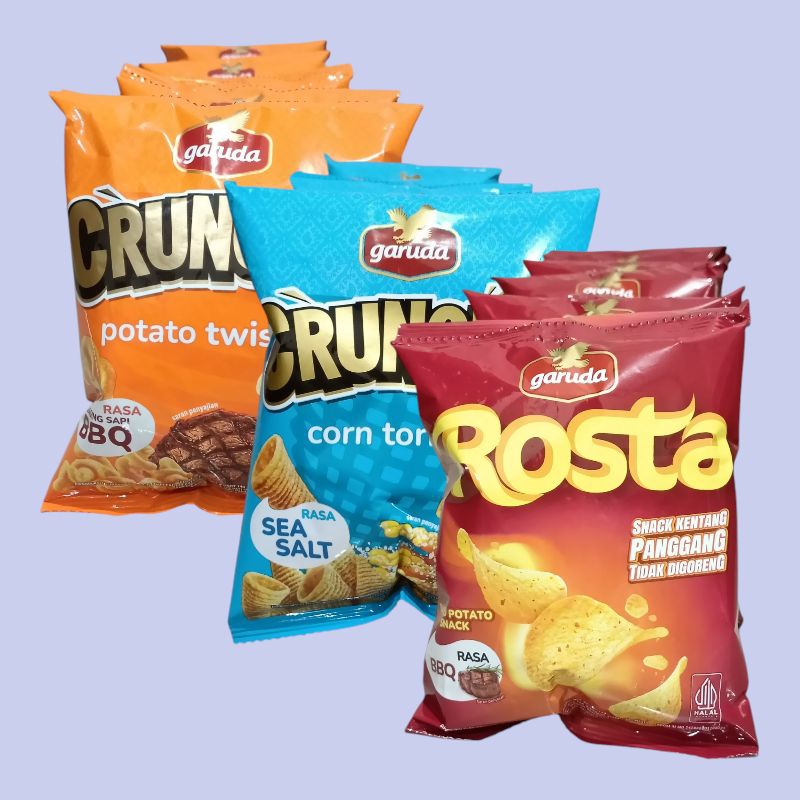 Jual Garuda Potato Rosta Twister BBQ & Sea Salt Snack Kentang 15gr (10 ...