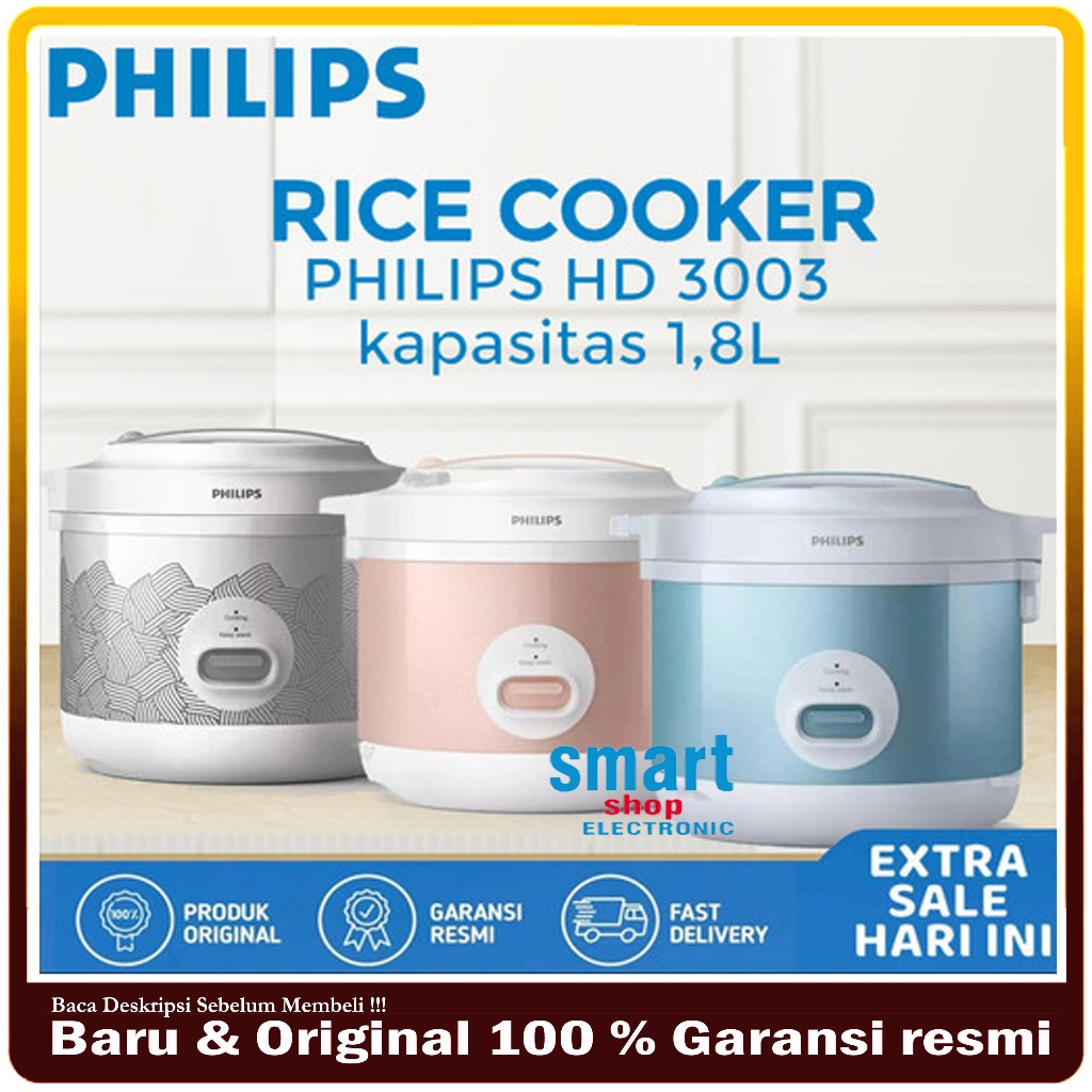 Jual PHILIPS Rice Cooker HD-3003 1.8 Liter HD3003 HD 3003 Garansi Resmi ...