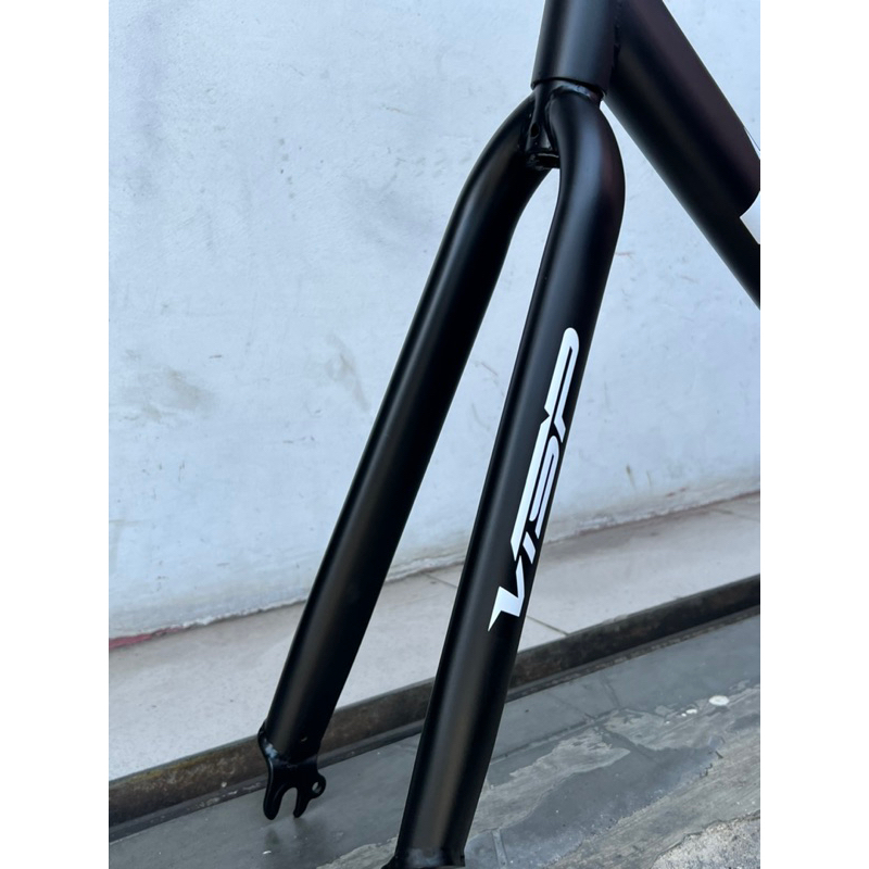 Jual FRAMESET FIXIE VISP HITAM BLACK FRAME SET STEEL IMPOR DECAL FIXED ...