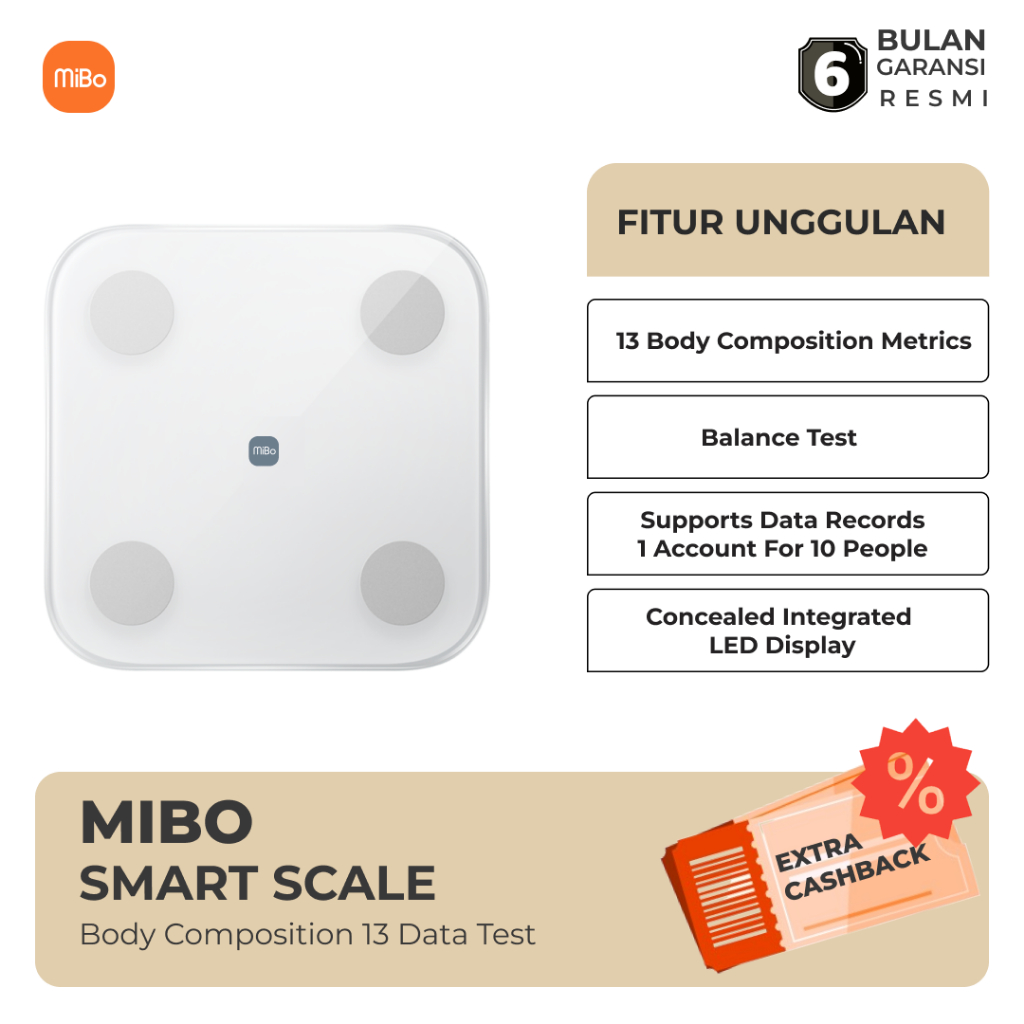 Jual MiBo Smart Scale Timbangan Badan Digital Bluetooth Real Body Fat ...