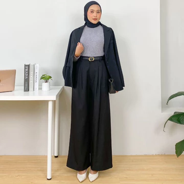 Dostifashion Diva Kulot Celana Kerja Wanita Resleting Depan Celana Kantor Woll Premium
